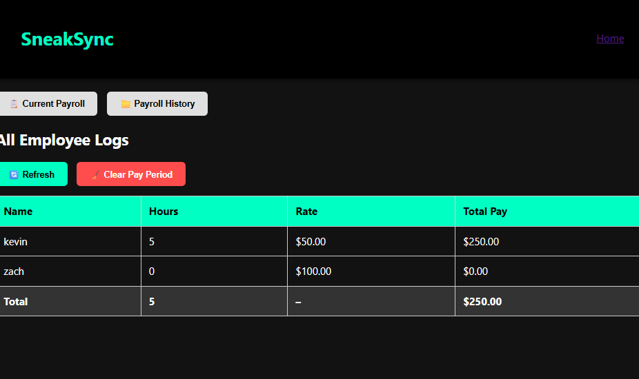 SneakSync Payroll Automation
